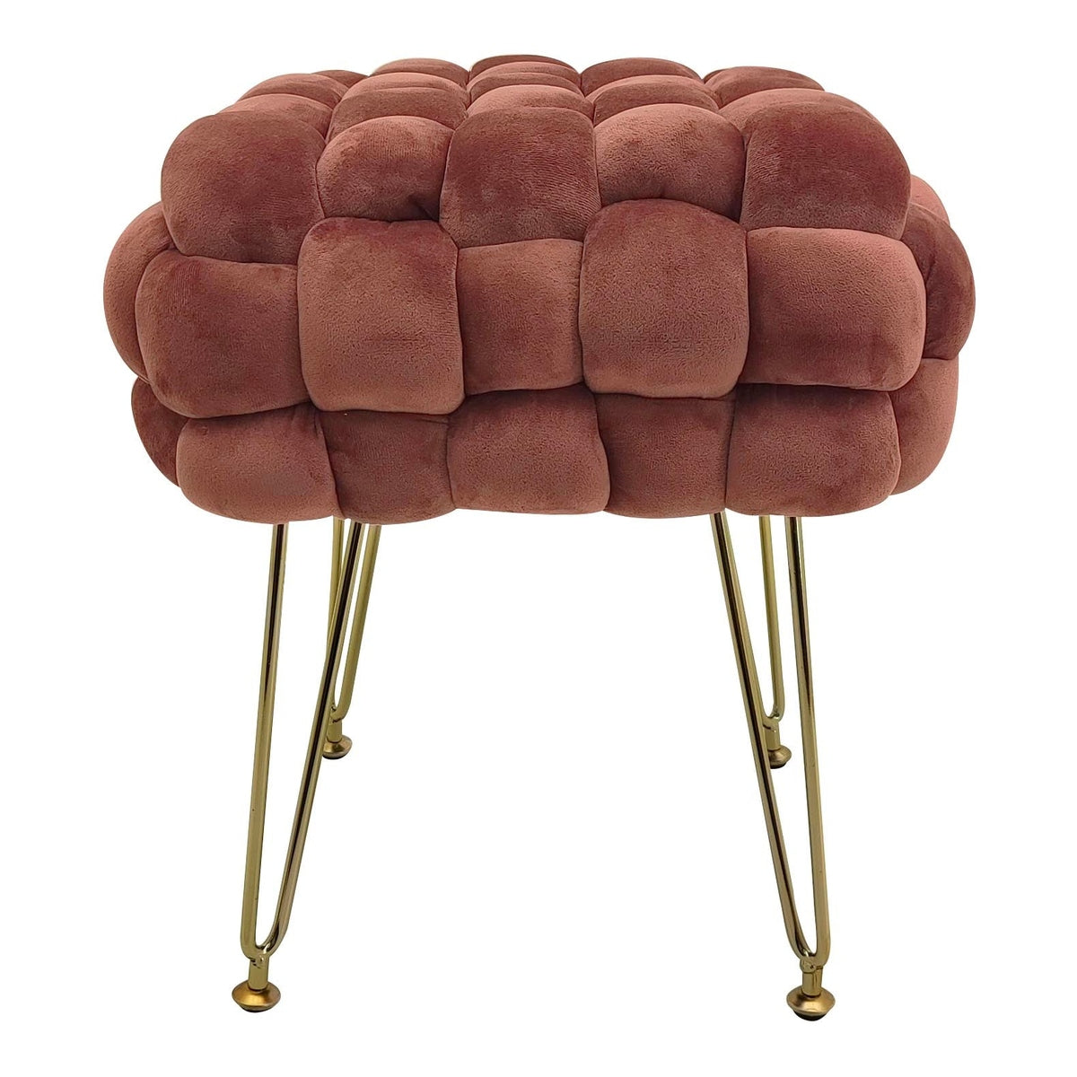 Pouf AUBRY GASPARD In Giacinto Intrecciato - Diametro 40cm, Altezza 45cm, Leggero