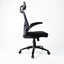 UNI EN 1335 Certified Ergonomic Black Office Chair with Folding Armrests, Lumbar Support, Adjustable Headrest