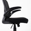 UNI EN 1335 Certified Ergonomic Black Office Chair with Folding Armrests, Lumbar Support, Adjustable Headrest