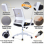 Ergonomic Office Desk Chair, Swivel and Adjustable, Lumbar Support - White 45x51x94/100h 