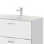 Mobile Bagno Sospeso con Lavabo in Ceramica e Specchio con Lampada LED (Bianco)