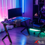 X-Bull Gaming Desk with LED, for PC and Office Complete with Accessories - 120x61x73cm