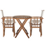 Set of Garden Table and Chairs Director in Wood for Outdoor Folding 52x50x83h