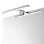 Mobile Bagno Sospeso con Lavabo in Ceramica e Specchio con Lampada LED (Bianco)