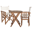 Set of Garden Table and Chairs Director in Wood for Outdoor Folding 52x50x83h