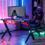 X-Bull Gaming Desk with LED, for PC and Office Complete with Accessories - 120x61x73cm