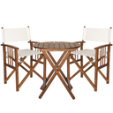 Ensemble de table et chaises de jardin directeur en bois pour extérieur pliant 52x50x83h