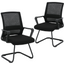 Set of 2 Guest Office Chairs Without Wheels for Meetings, Conferences and Waiting Rooms, Visitors, Black 