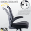 ZIK Sedia da Ufficio, Ergonomica, con Braccioli Pieghevoli, Supporto Lombare– 62x63x105