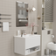 Mobile Bagno Sospeso Bianco Lucido 80 cm. con Lavabo e Specchio mod. MILANO