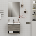 Suspended Bathroom Cabinet Oak 60 cm. with sink and mirror mod. MILAN