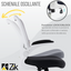 ZIK Silla de Oficina Blanca, Ergonómica, con Apoyabrazos Abatibles, Soporte Lumbar - 62x63x105