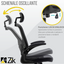 Silla de oficina ergonómica ZIK con reposabrazos plegables, soporte lumbar, reposacabezas ajustable