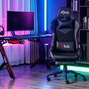 Sedia Gaming XL X-BULL con Poggiapiedi da Ufficio Computer Reclinabile con Supporto Lombare NERO