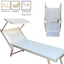 Set of 2 Folding Sun Loungers, Garden with Canopy and Cushion, Adjustable Backrest – 189x58x36h White 