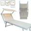 Set of 2 Folding Sun Loungers, Garden with Canopy and Cushion, Adjustable Backrest – 189x58x36h Dove Grey 