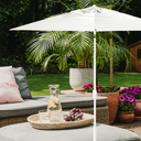 ZIK Parasol de Jardin pour Mât Central d'Extérieur en Métal, Top en Polyester Ø 300 cm Blanc