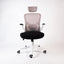 UNI EN 1335 Certified Ergonomic White Office Chair with Folding Armrests, Oscillating Headrest and Lumbar Support - Zik