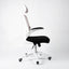 UNI EN 1335 Certified Ergonomic White Office Chair with Folding Armrests, Oscillating Headrest and Lumbar Support - Zik