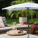 ZIK Parasol de jardin rectangulaire pour poteau central extérieur en métal, dessus en polyester cm blanc 200x300