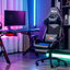 Silla Gaming X-BULL con Reposapiés de Oficina para Computadora Reclinable con Soporte Lumbar NEGRO