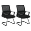 Set of 2 Guest Office Chairs Without Wheels for Meetings, Conferences and Waiting Rooms, Visitors, Black 