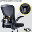 ZIK Sedia da Ufficio, Ergonomica, con Braccioli Pieghevoli, Supporto Lombare– 62x63x105