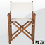 Set of 2 Folding Director's Chairs in Outdoor Wood with Armrests 52x50x83h