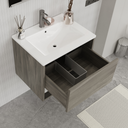 Meuble de Salle de Bain Suspendu Chêne 60 cm. avec lavabo et miroir mod. MILAN