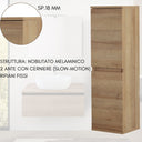 Colonna Bagno Pensile Mobile Sospeso 2 Ante Ripiani Fissi in Legno – Rovere di Bordeaux cm 33x30x112