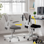 ZIK Silla de Oficina Blanca, Ergonómica, con Apoyabrazos Abatibles, Soporte Lumbar - 62x63x105