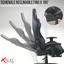 Silla Gaming X-BULL con Reposapiés de Oficina para Computadora Reclinable con Soporte Lumbar NEGRO