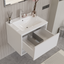 Glossy White Suspended Bathroom Cabinet 60 cm. with sink and mirror mod. MILAN