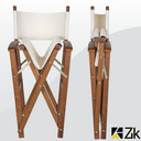 Set of 2 Folding Director's Chairs in Outdoor Wood with Armrests 52x50x83h