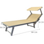 Folding Sun Lounger with Canopy and Cushion, Adjustable Backrest Dove Grey 189x58x36 cm