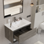 Mobile Bagno Sospeso Rovere 80 cm. con Lavabo e Specchio Inclusi mod. MILANO