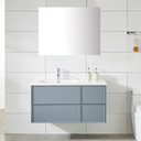 Mobile Bagno Sospeso 100 cm. Grigio con Lavabo e Specchio mod. MALIBU