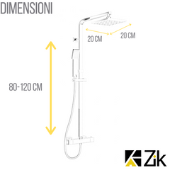 ZIK Colonna Doccia con Miscelatore Termostatico, in Acciaio Inox – ZIK Home