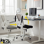 UNI EN 1335 Certified Ergonomic White Office Chair with Folding Armrests, Oscillating Headrest and Lumbar Support - Zik