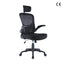 UNI EN 1335 Certified Ergonomic Black Office Chair with Folding Armrests, Lumbar Support, Adjustable Headrest