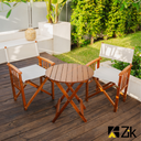 Ensemble de table et chaises de jardin directeur en bois pour extérieur pliant 52x50x83h