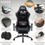 Silla Gaming X-BULL con Reposapiés de Oficina para Computadora Reclinable con Soporte Lumbar NEGRO