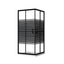 Black shower enclosure 70x100 in 6mm silk-screened tempered glass with adaptable installation mod. Katariina