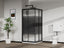 Black shower enclosure 70x100 in 6mm silk-screened tempered glass with adaptable installation mod. Katariina