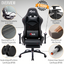 Silla Gaming X-BULL con Reposapiés de Oficina para Computadora Reclinable con Soporte Lumbar NEGRO