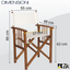 Set of 2 Folding Director's Chairs in Outdoor Wood with Armrests 52x50x83h