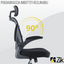 UNI EN 1335 Certified Ergonomic Black Office Chair with Folding Armrests, Lumbar Support, Adjustable Headrest