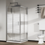 Sliding shower enclosure 80x80 with 6mm silk-screened glass - Katariina