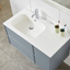 Mobile Bagno Sospeso 100 cm. Grigio con Lavabo e Specchio mod. MALIBU