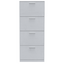 Slim Space-Saving Shoe Rack for Entrance, in Melamine Wood - 63x24x150 White Cement